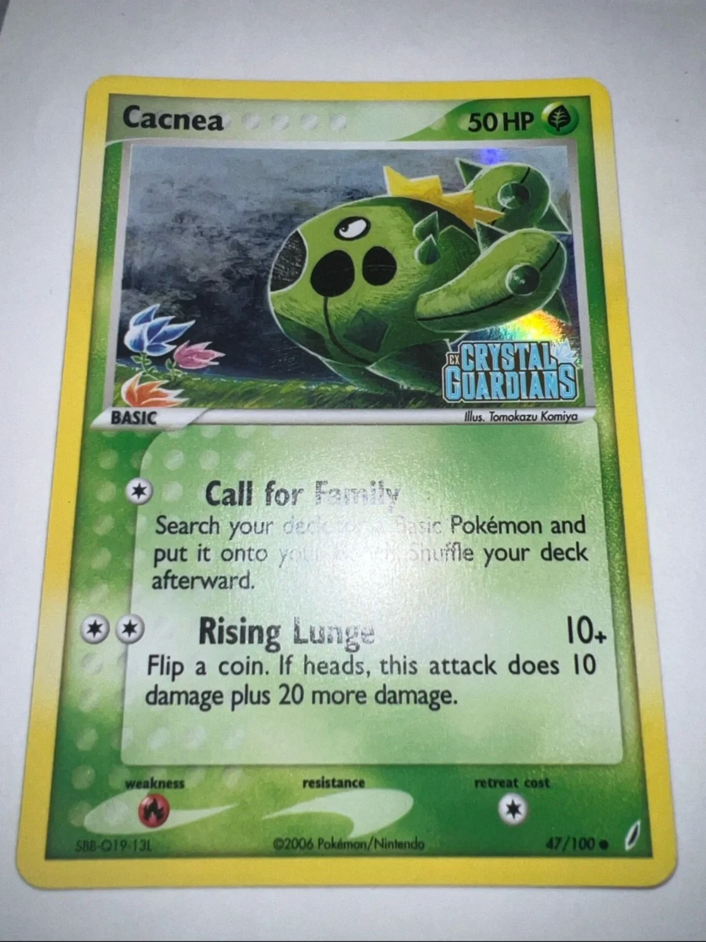 Pokemon Cacnea Card - Green, Yellow